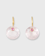 Load image into Gallery viewer, Small Round Gem Earrings in Rose Quartz/Pink Sapphire
