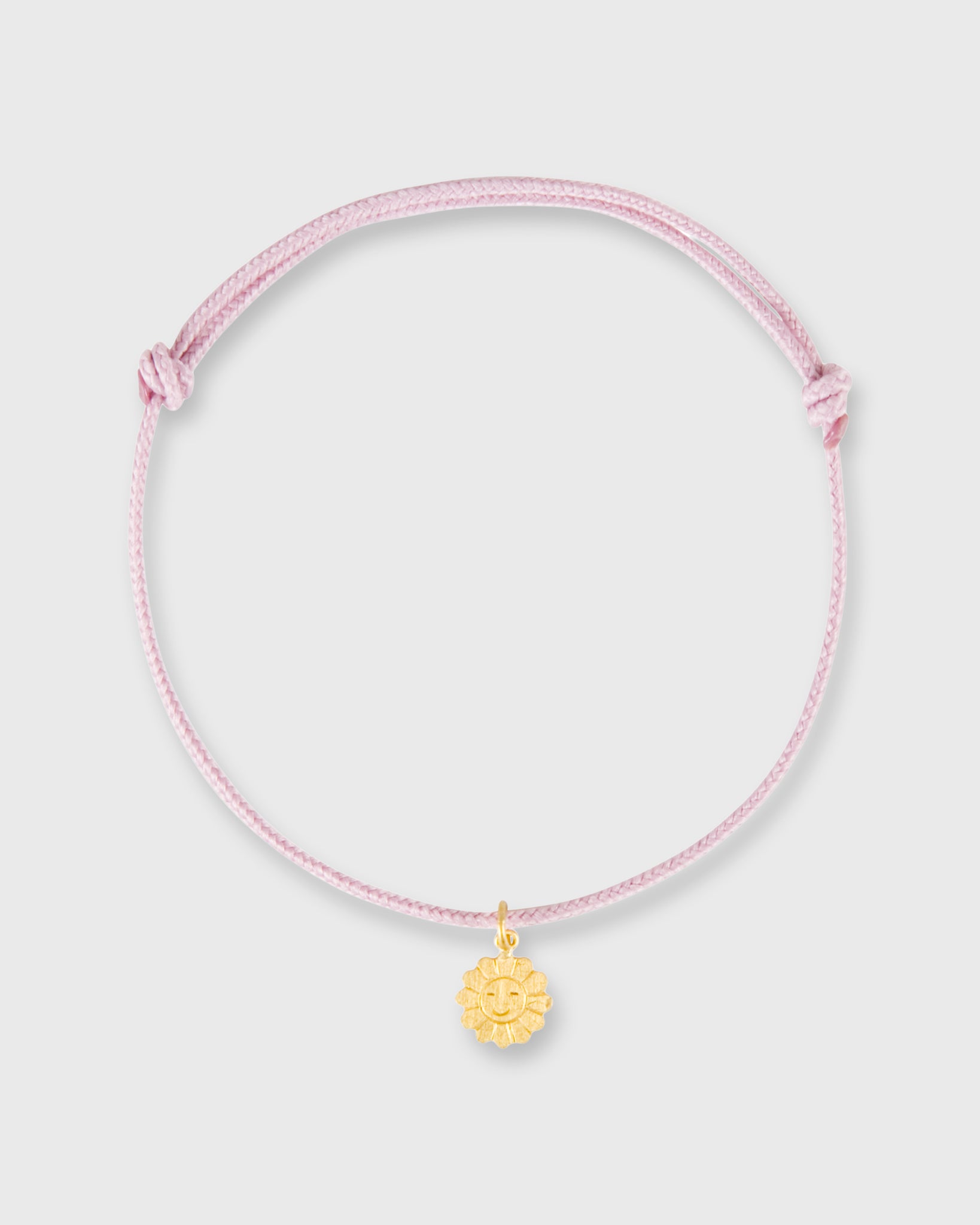 Smiling Daisy Charm Bracelet in Gold/Assorted Color Cord