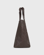 Load image into Gallery viewer, Mercato Handwoven Tote in Chocolate Leather

