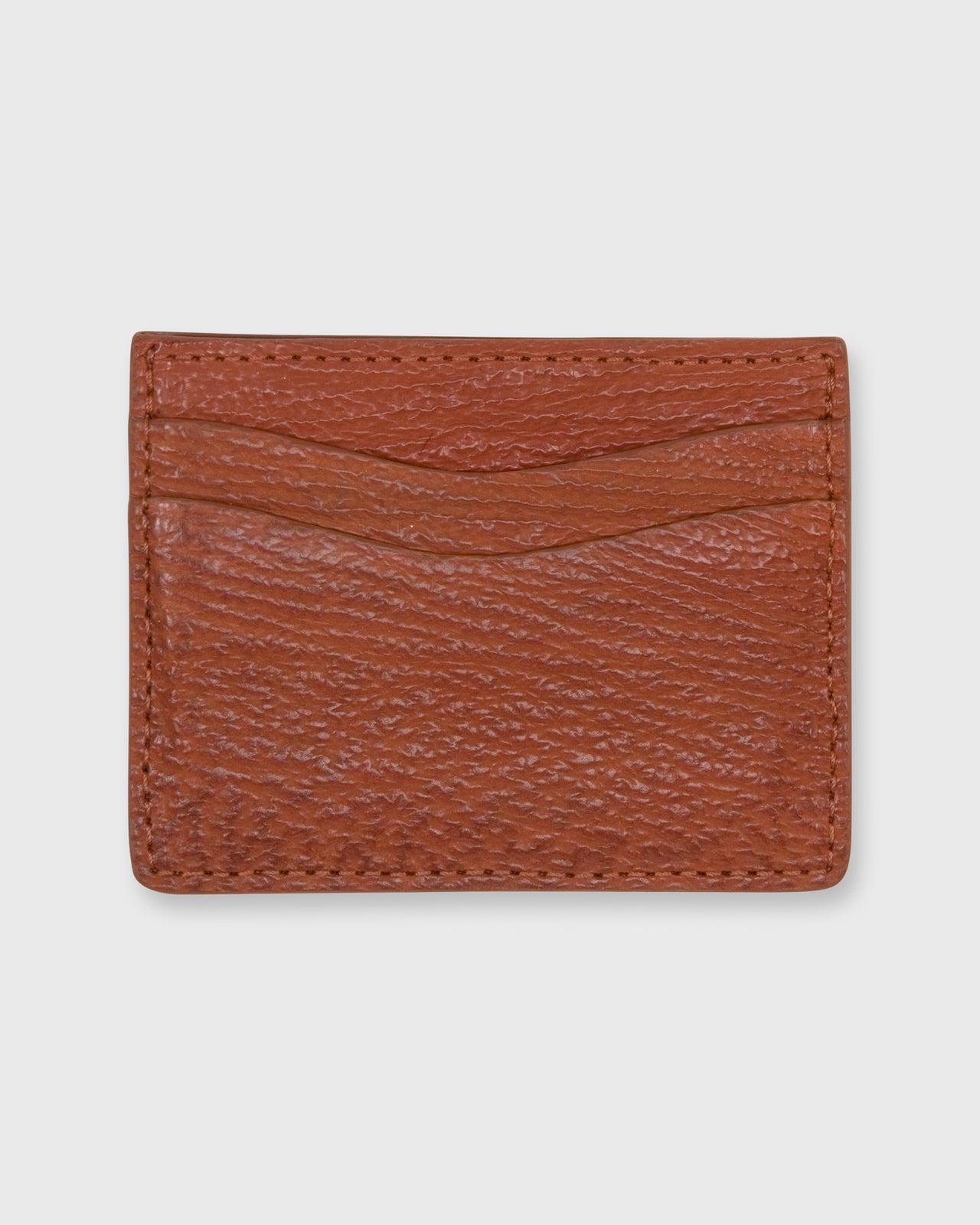 Card Holder Cognac Sharkskin Leather