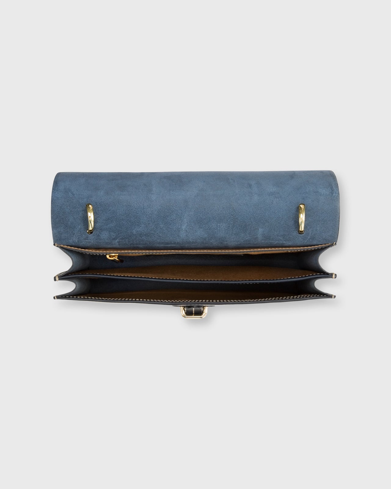 Rectangle Accordion Bag in Navy Leather