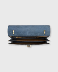 Rectangle Accordion Bag in Navy Leather