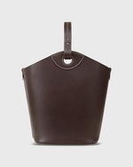 Load image into Gallery viewer, Bucket Tote in Dark Brown Leather

