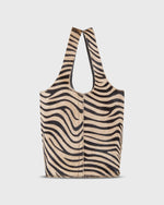 Load image into Gallery viewer, Paola Bucket Bag in Beige/Black Zebra Calf Hair
