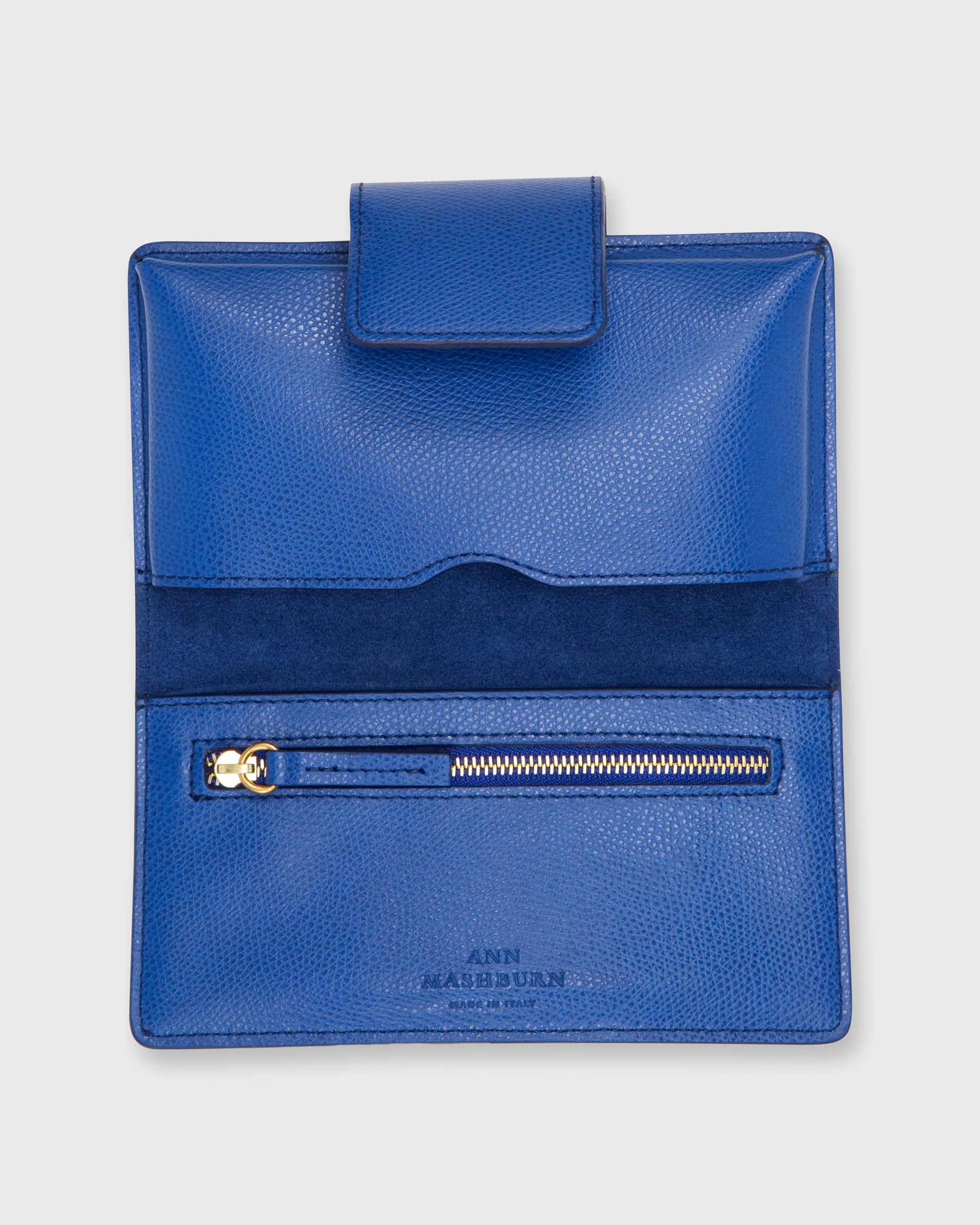 Small Phone Wallet Clutch in Cobalt Leather
