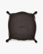 Load image into Gallery viewer, Soft Medium Square Tray in Dark Brown Leather/Zebra Calf Hair

