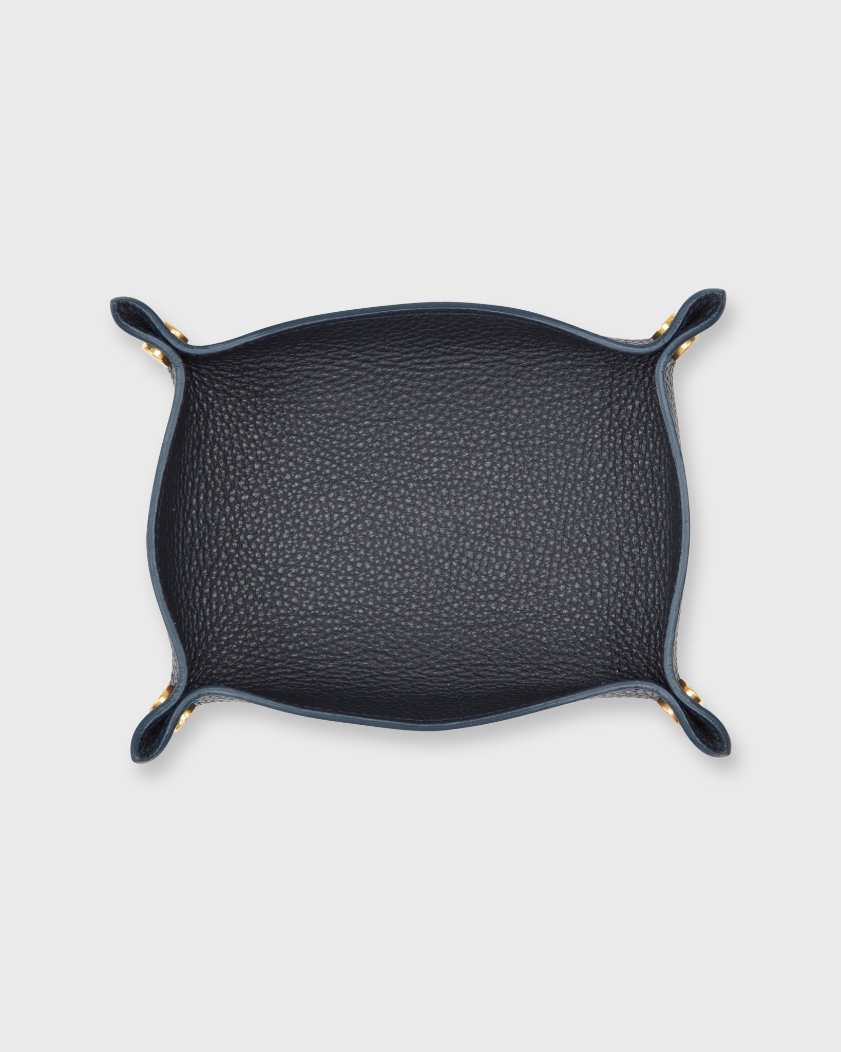 Soft Medium Rectangle Tray in Dark Navy Leather