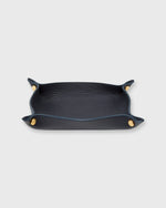 Load image into Gallery viewer, Soft Medium Rectangle Tray in Dark Navy Leather
