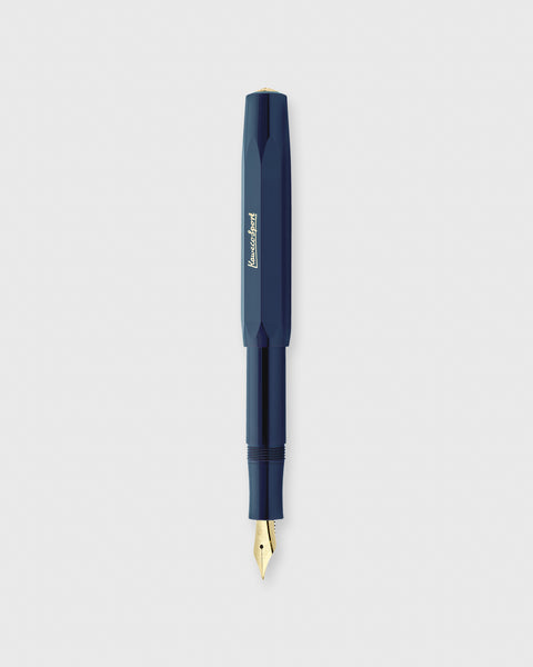 Kaweco Sport Classic Fountain Pen Navy Blue - Fine Nib German Made With Gold Clip
