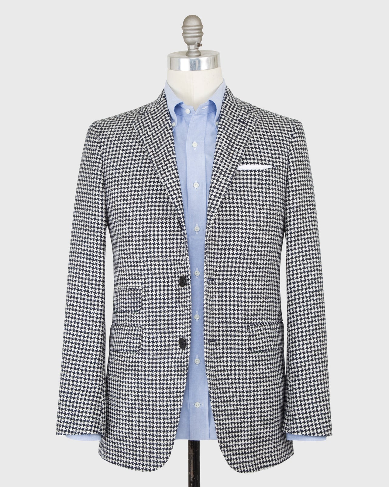 Virgil No. 2 Jacket in Navy/Bone Houndstooth