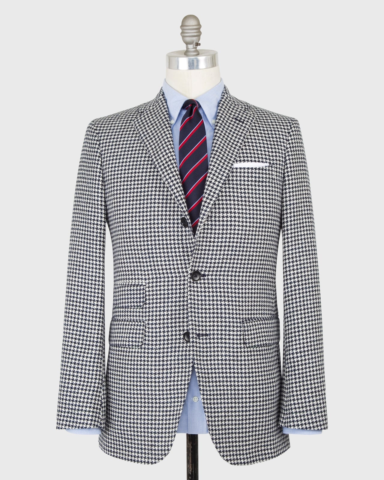Virgil No. 2 Jacket in Navy/Bone Houndstooth