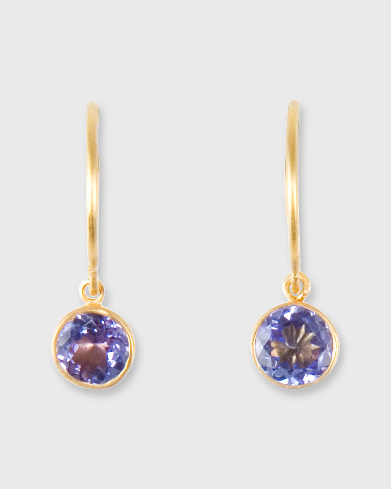 Small Bindi Hook Earrings in Tanzanite