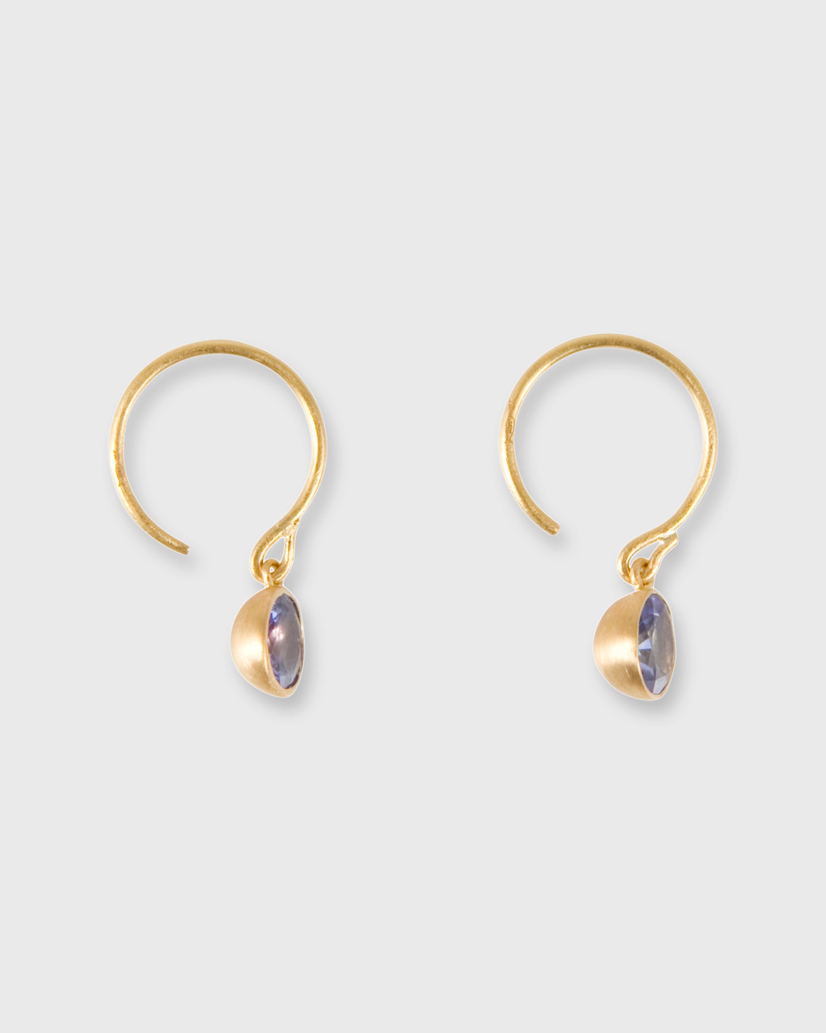 Small Bindi Hook Earrings in Tanzanite