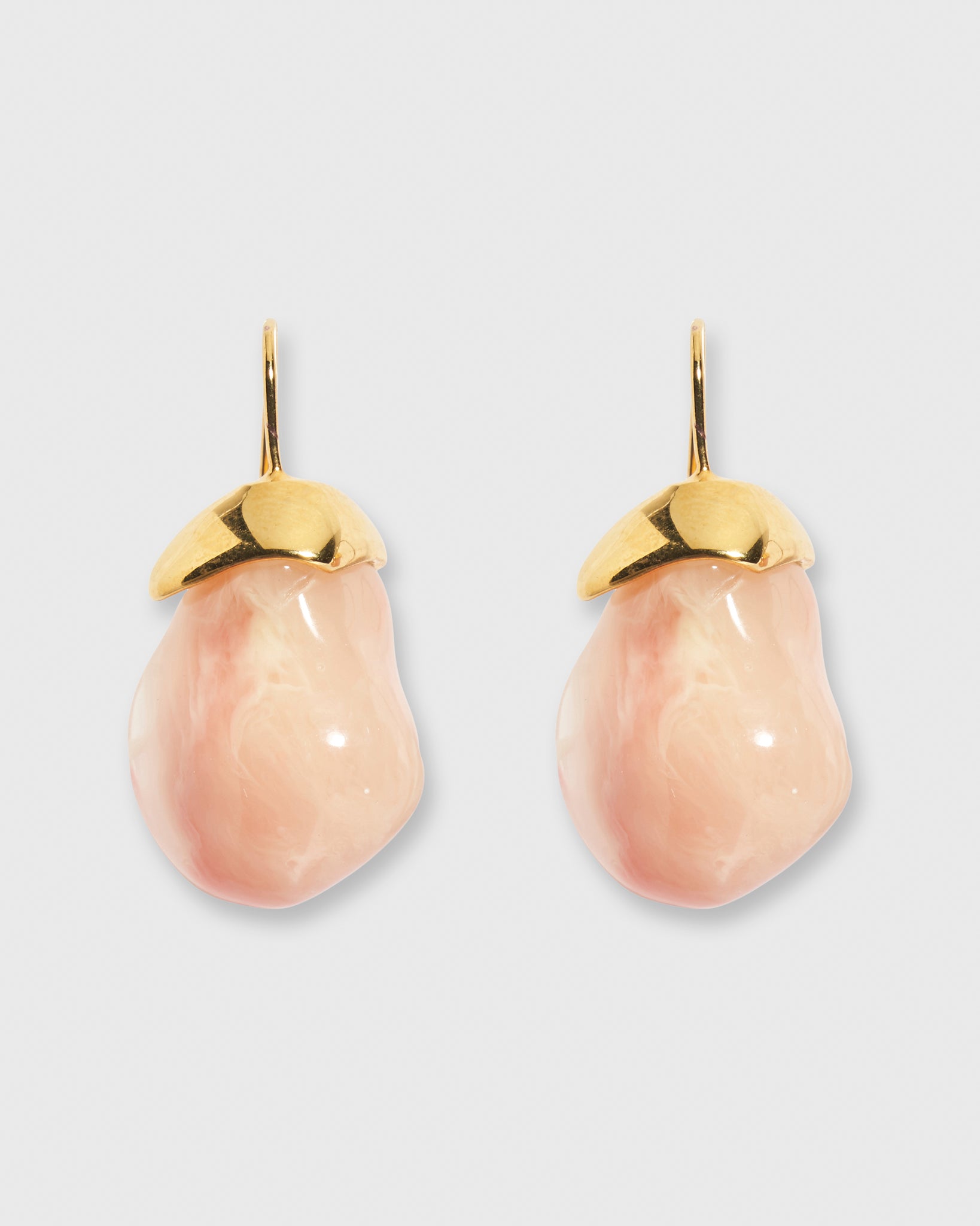Baroque Earrings in Pink Marble