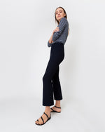 Load image into Gallery viewer, Faye Flare Cropped Pant in Ink Waffle Crepe
