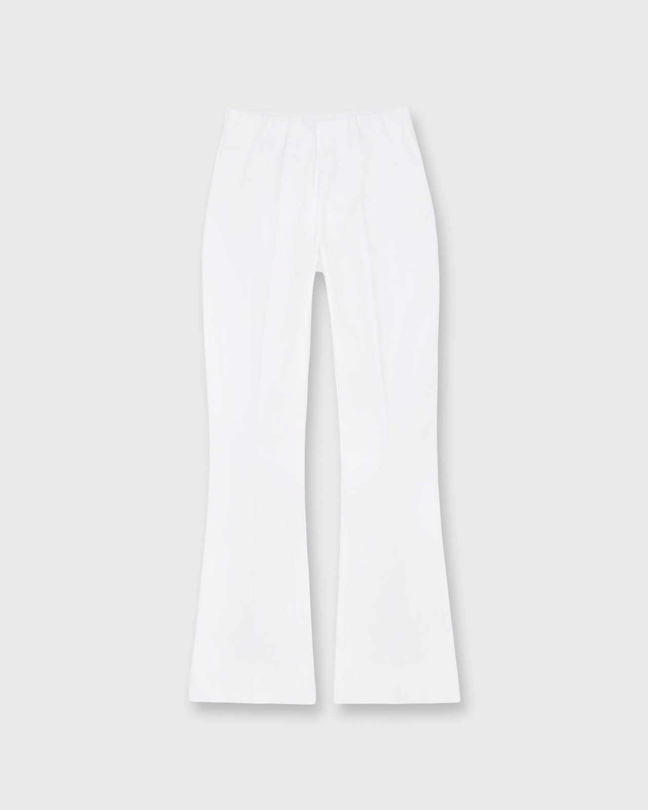 Faye Flare Cropped Pant in White Garment-Dyed Stretch Twill