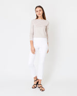 Load image into Gallery viewer, Faye Flare Cropped Pant in White Garment-Dyed Stretch Twill

