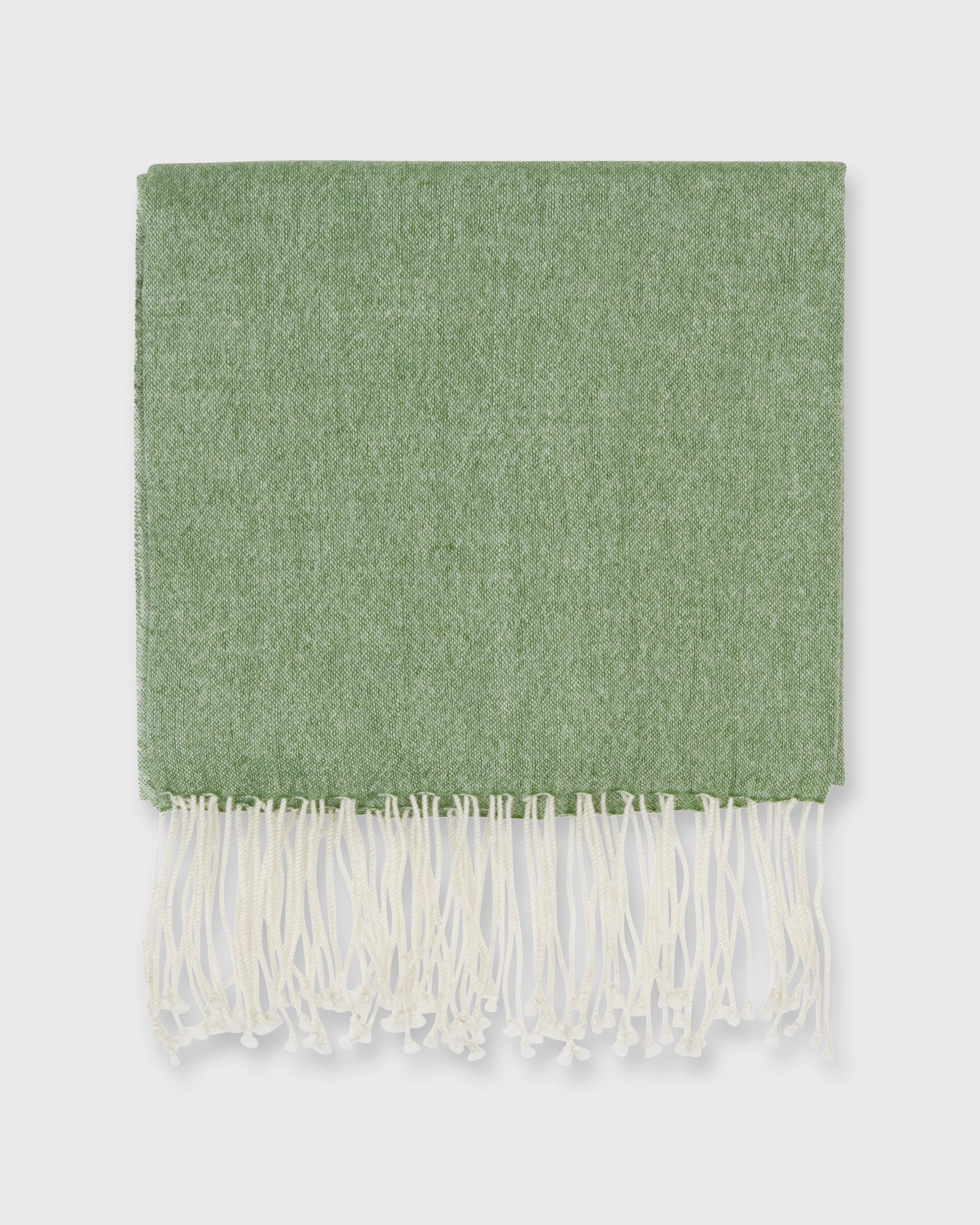 Cashmere Gauze Scarf in Green/White