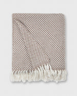 Load image into Gallery viewer, Chunky Knot Blanket in Brown/Ivory Mini Herringbone Cashmere
