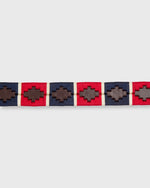 Load image into Gallery viewer, 1 1/8&quot; Polo Belt in Red/Navy/Cream Chocolate Leather
