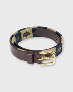 Load image into Gallery viewer, 1 1/8&quot; Polo Belt in Khaki/Navy/Sage Chocolate Leather
