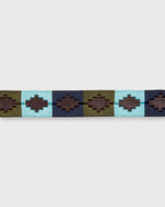 Load image into Gallery viewer, 1 1/8&quot; Polo Belt in Olive/Sky/Navy Chocolate Leather
