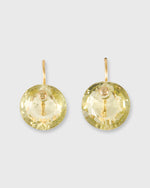 Load image into Gallery viewer, Round Gem Earrings in Lemon Quartz/Tanzanite
