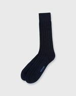 Load image into Gallery viewer, Trouser Dress Socks in Navy Cashmere
