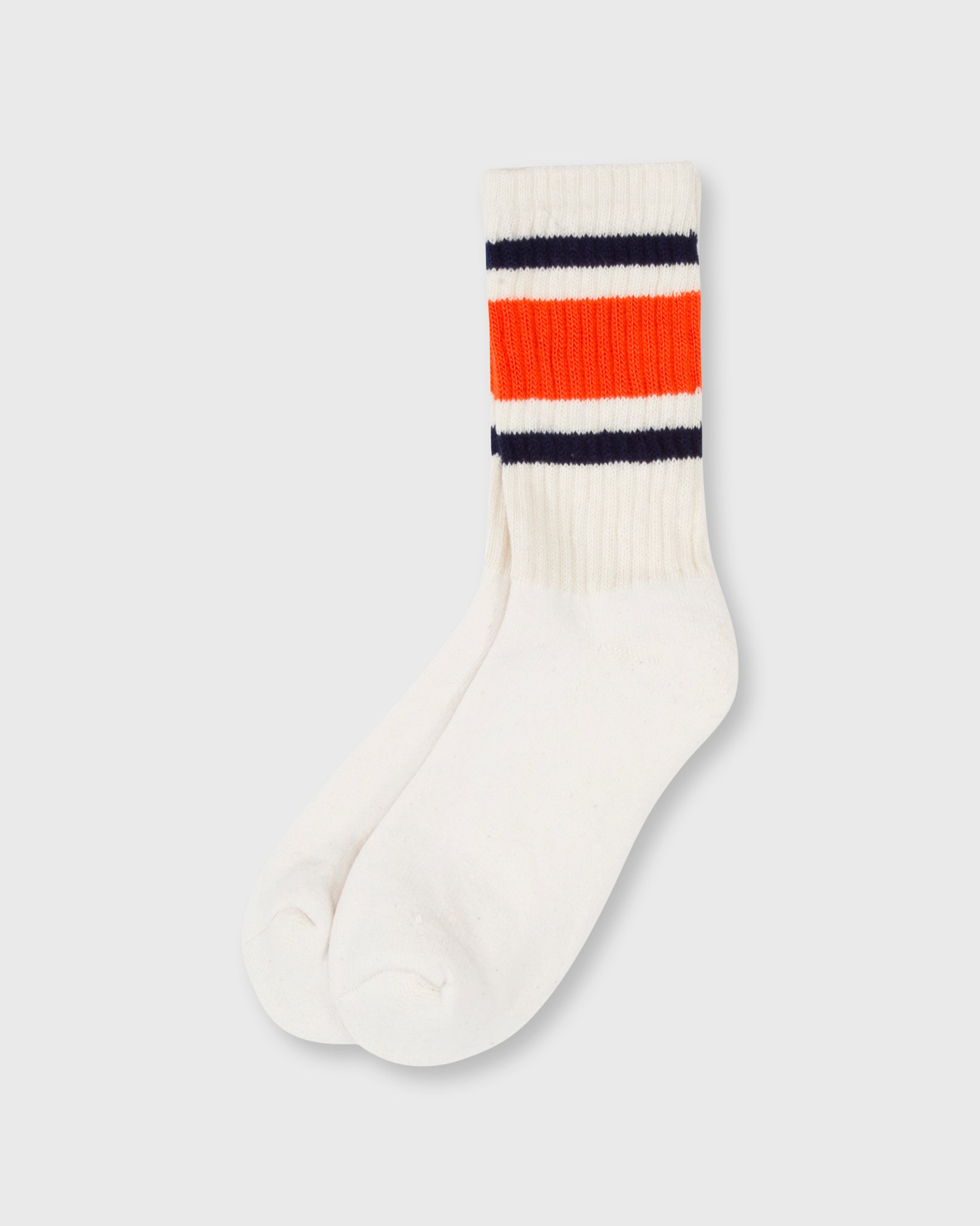 Retro Stripe Socks in Navy/Orange