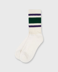 Retro Stripe Socks in Pine/Mulberry