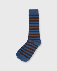 Rugby Stripe Socks in Slate/Brown