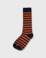 Load image into Gallery viewer, Rugby Stripe Socks in Navy/Orange
