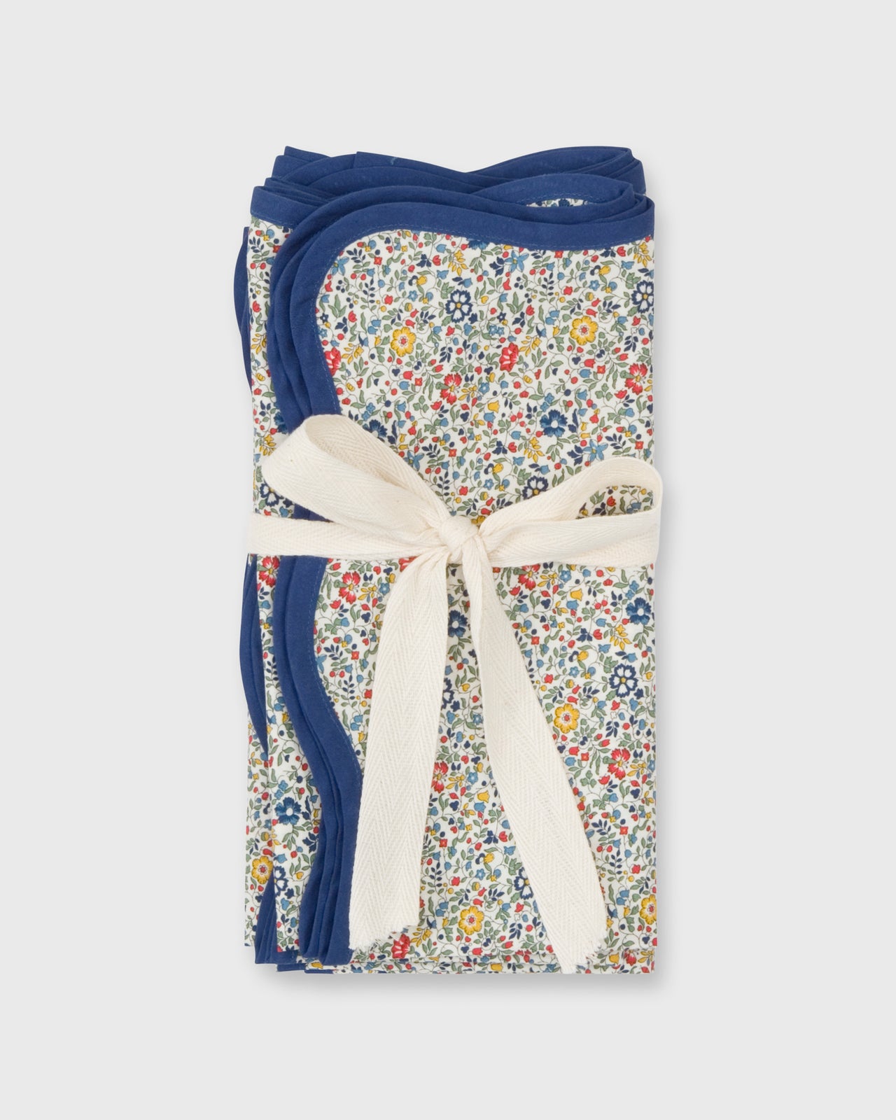 Scallop Edge Napkins (Set of 4) in Red/Blue/Yellow Katie & Millie Liberty Fabric