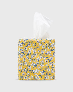 Tissue Box Cover in Marigold Multi Peach Blossom Liberty Fabric
