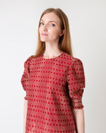 Load image into Gallery viewer, Renata Top in Red/Natural Rustic Jacquard
