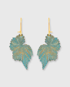 Begonia Mini Earrings in Bluish-Green/Brass