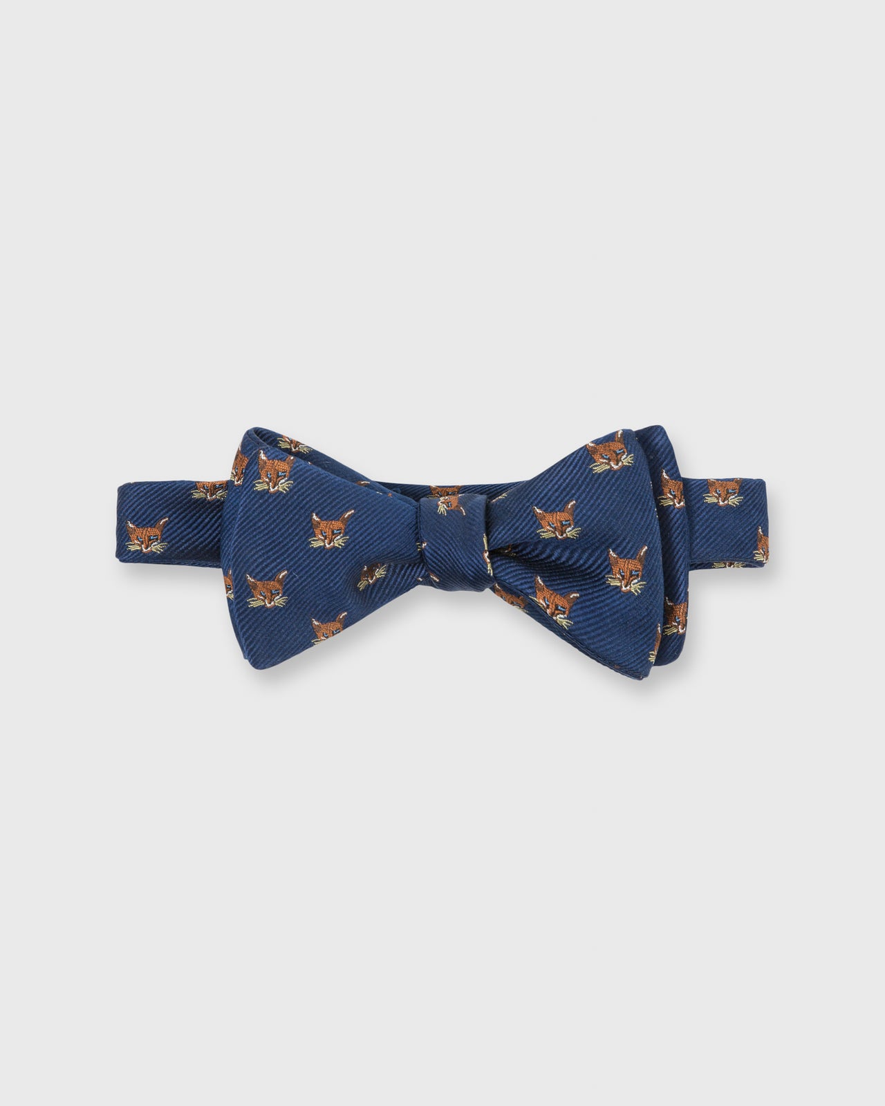 Silk Repp Club Bow Tie Navy Fox