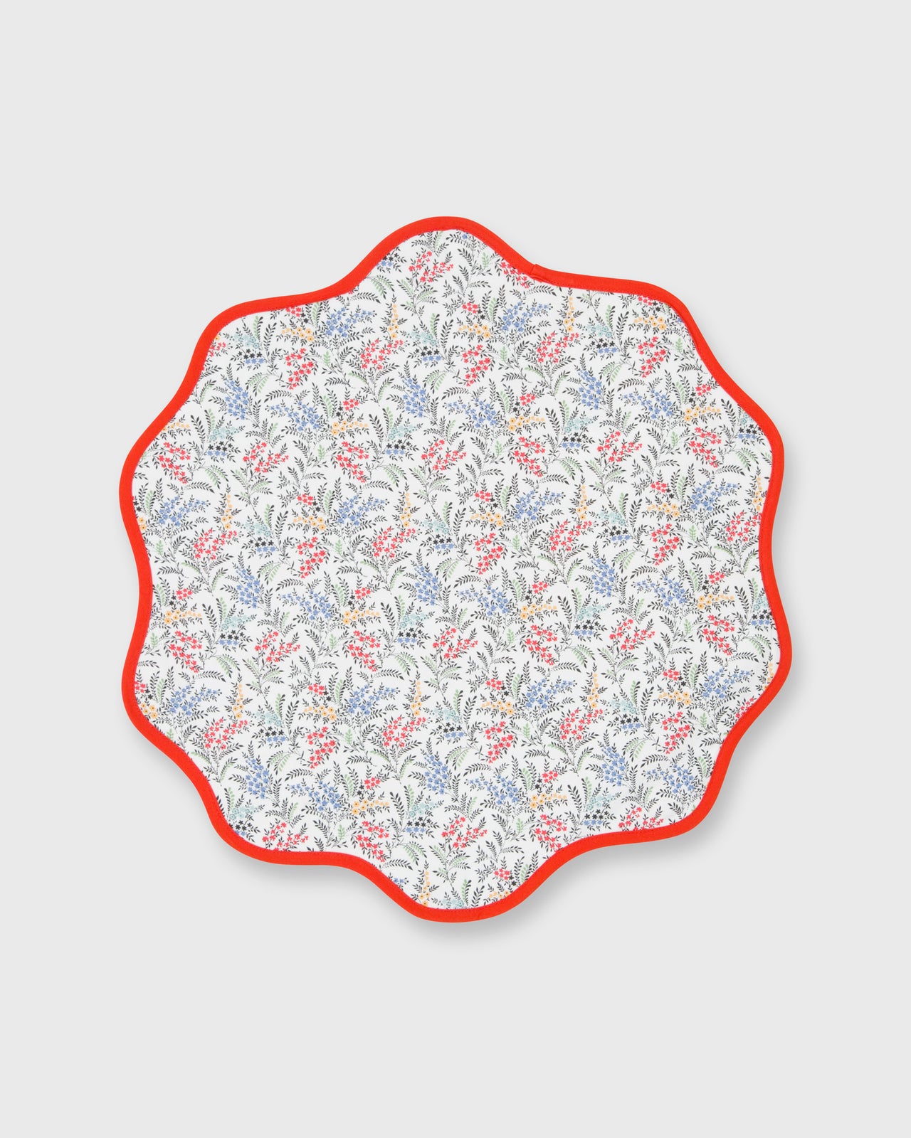 Scallop Edge Placemat in Yellow/Blue Multi Hope Springs Liberty Fabric