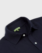 Load image into Gallery viewer, Full-Placket Shirt Sweater in Navy Cotton
