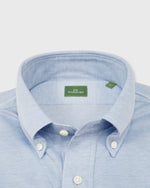 Load image into Gallery viewer, Knit Button-Down Popover Shirt in Sky Blue Oxford Pique
