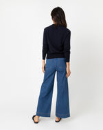 Load image into Gallery viewer, Rosie Cardigan in Neat Navy Cotton/Cashmere
