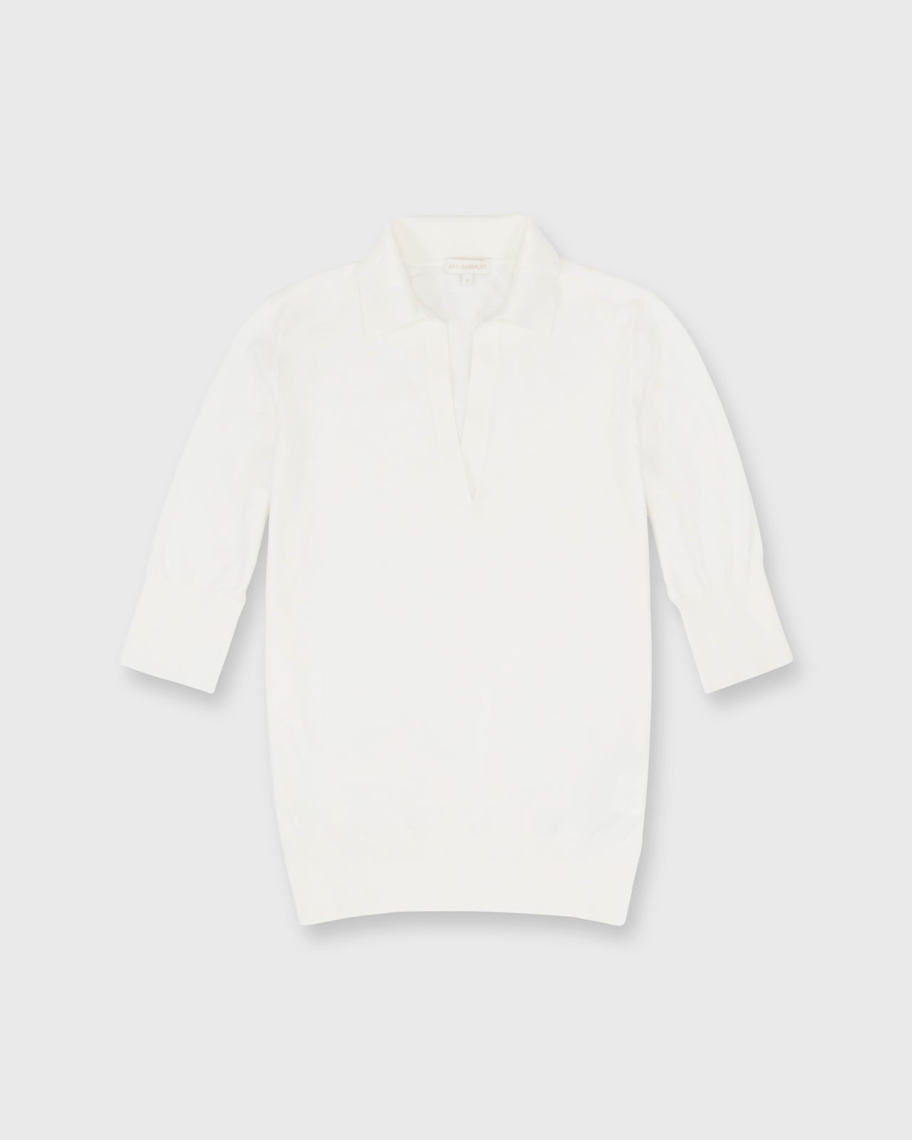 Half-Sleeved Georgina Sweater in Ivory Cotton/Silk