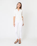 Load image into Gallery viewer, Half-Sleeved Georgina Sweater in Ivory Cotton/Silk

