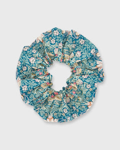 Large Scrunchie in Navy Multi Strawberry Thief Liberty Fabric