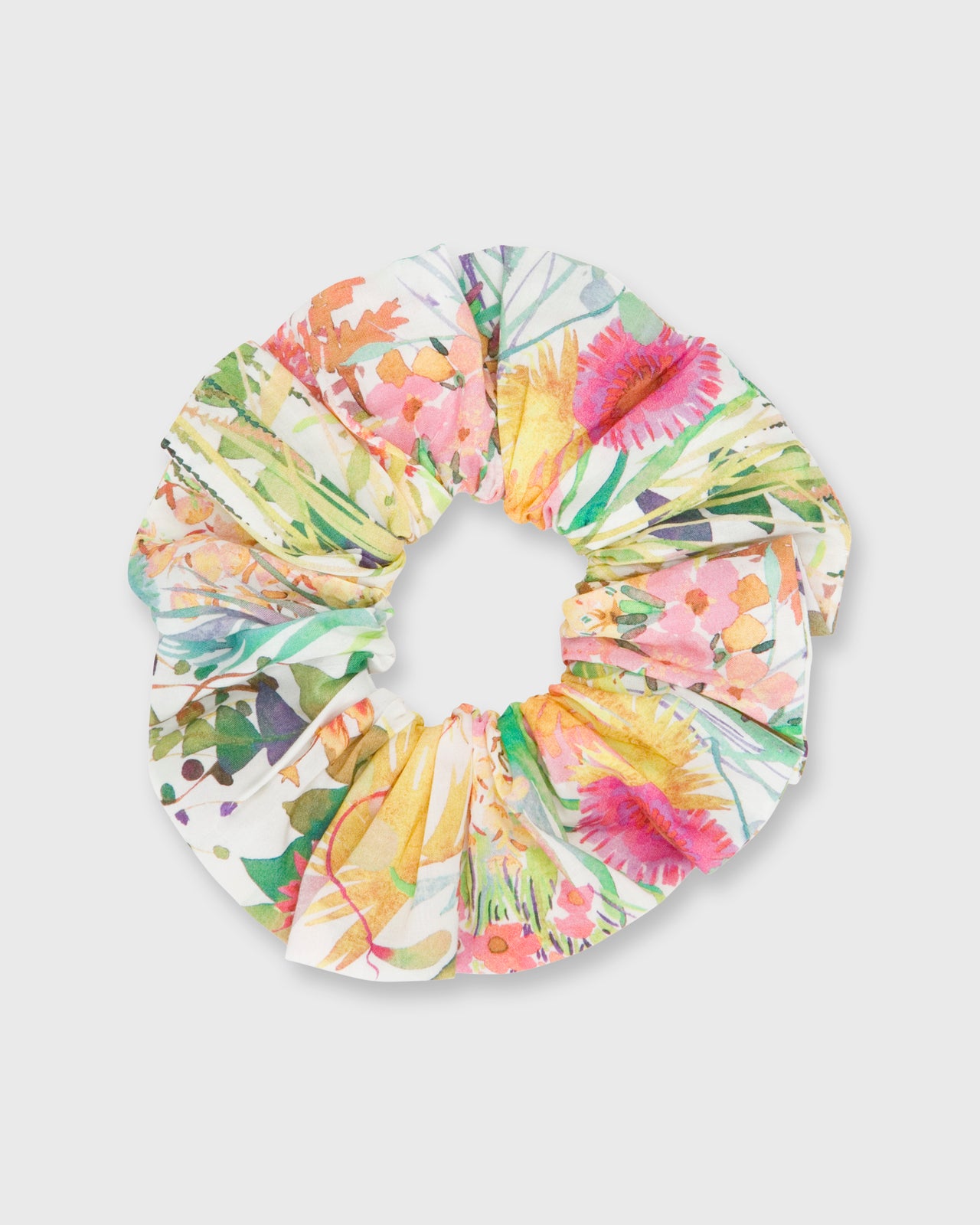 Large Scrunchie in Maize Multi Tresco Liberty Fabric