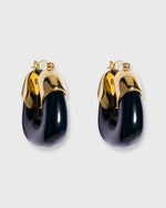 Load image into Gallery viewer, Organic Hoop Earrings in Midnight
