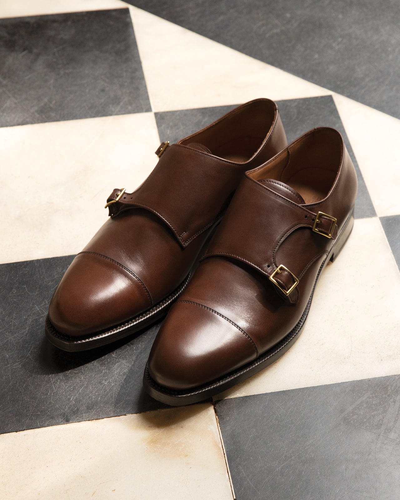Double Monk Strap in Espresso Calfskin