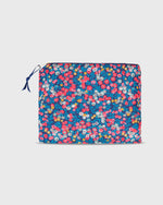 Load image into Gallery viewer, Small Zip Pouch in Navy Wiltshire Liberty Fabric
