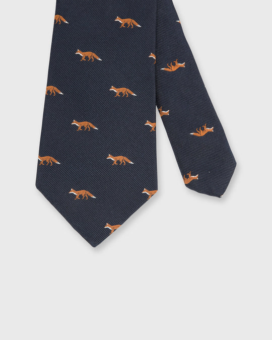 Silk Club Tie in Navy Fox