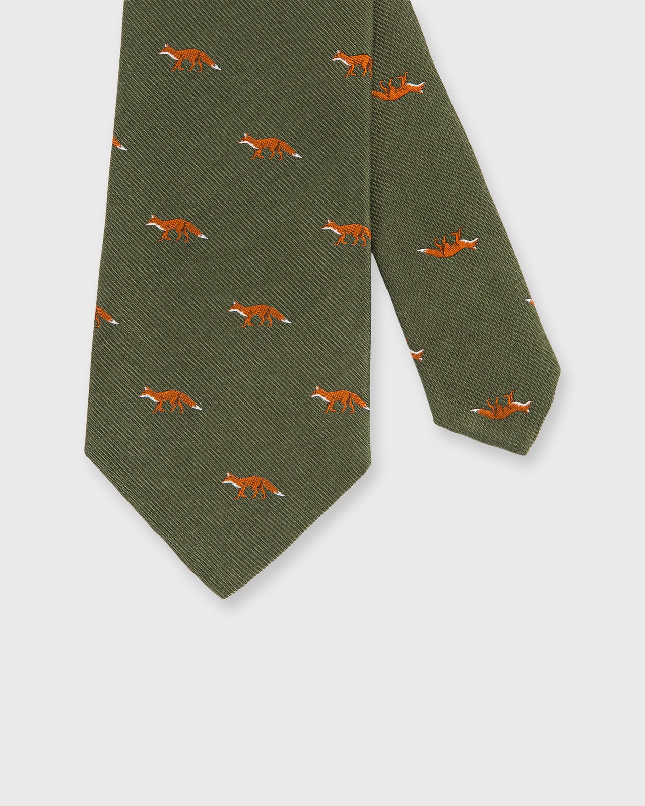 Silk Club Tie in Olive Fox